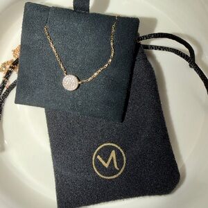 Mejuri Pave diamond circle necklace solid gold